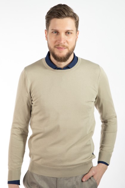 PULOVER BEJ SLIM FIT TWN