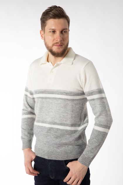 PULOVER ECRU SLIM FIT TWN
