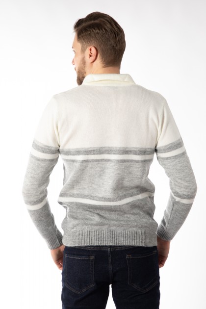 PULOVER ECRU SLIM FIT TWN