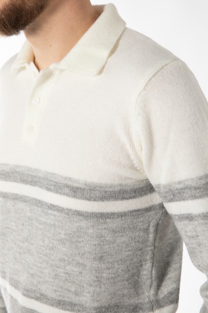 PULOVER ECRU SLIM FIT TWN