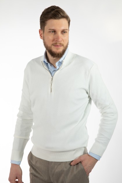 PULOVER ECRU SLIM FIT TWN