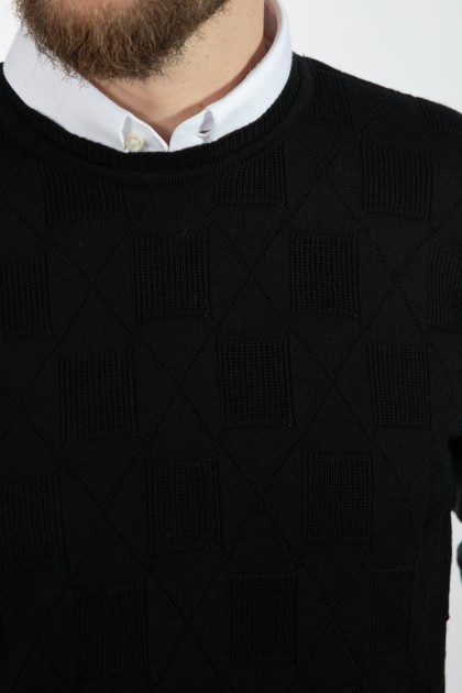 PULOVER NEGRU REGULAR FIT D'S DAMAT