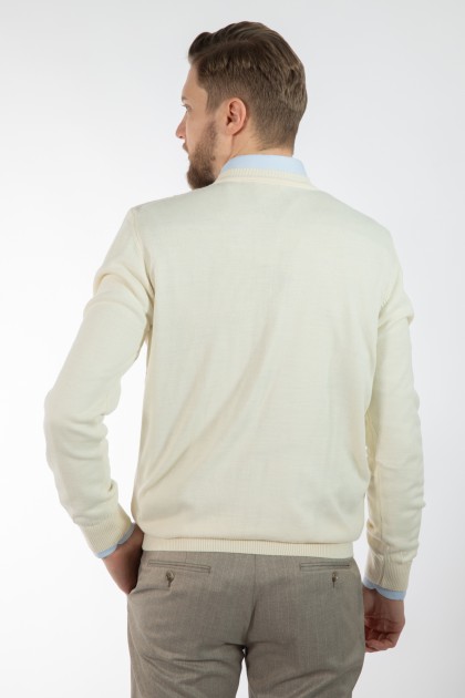 PULOVER ECRU REGULAR FIT D'S DAMAT