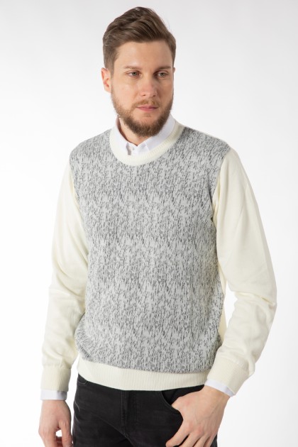 PULOVER ECRU REGULAR FIT D'S DAMAT