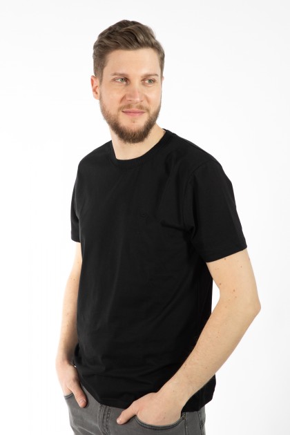 TRICOU NEGRU REGULAR FIT D'S DAMAT